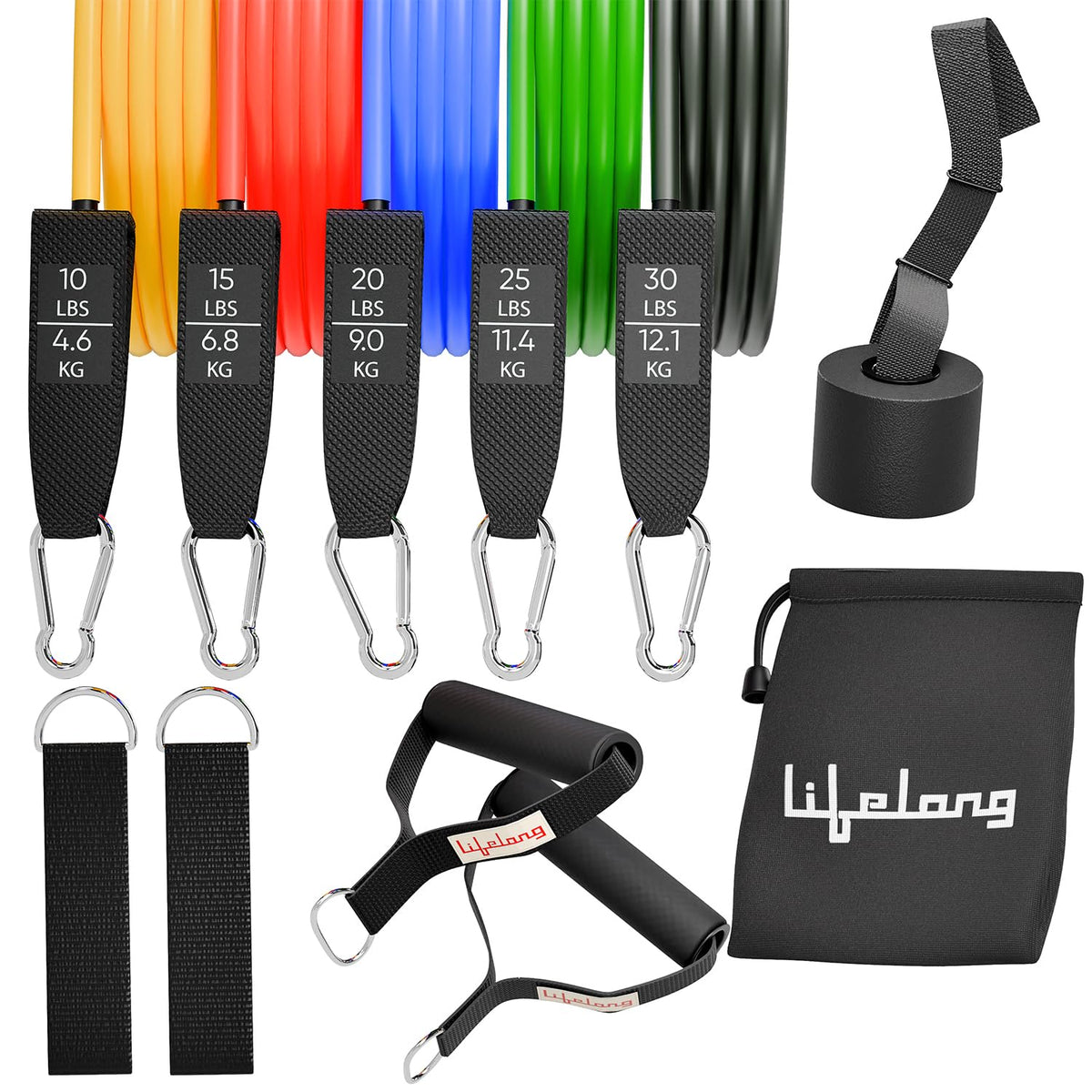 Resistance Tube Set with Handles, Door Anchor and Ankle Straps