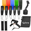 Lifelong Resistance Tubes Set of 5 | from Light to Very Heavy Resistance Level - 4.6 to 40 KG* | Toning Tube Kit with Foam Handles, Door Anchor, Ankle Strap, and Carrying Bag for Exercise, Training Set of 5-10 to 30kg Multicolor