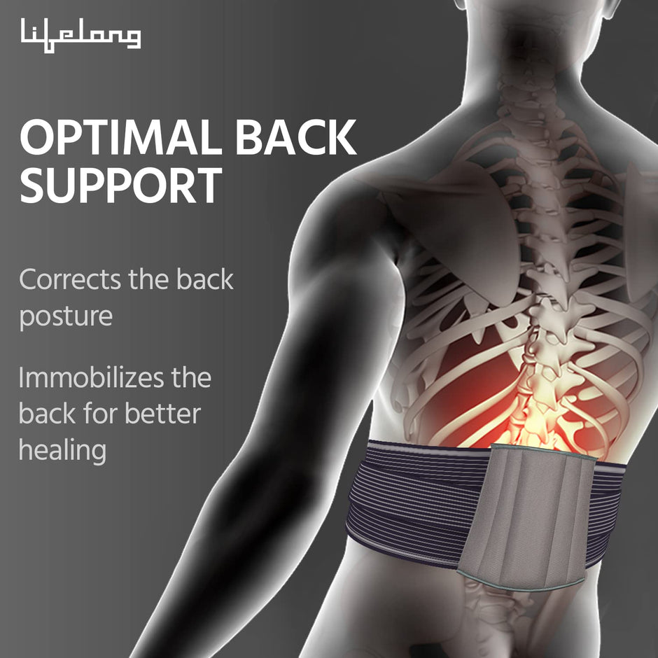 Orthopedic Lumbo Sacral Support Belt – Back Pain Relief & Waist Support (Medium, Blue)