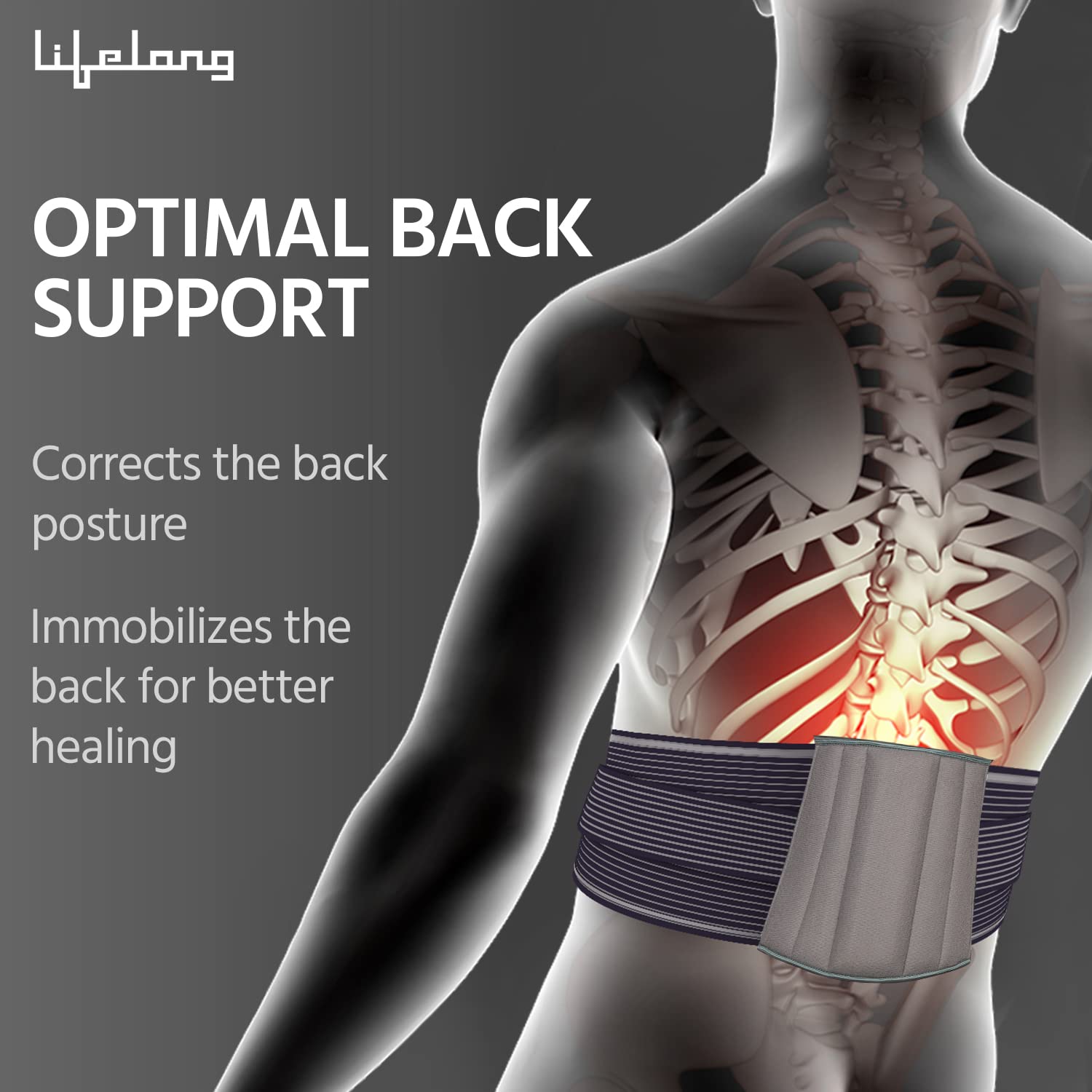 Orthopedic Lumbo Sacral Support Belt – Back Pain Relief & Waist Support (Medium, Blue)