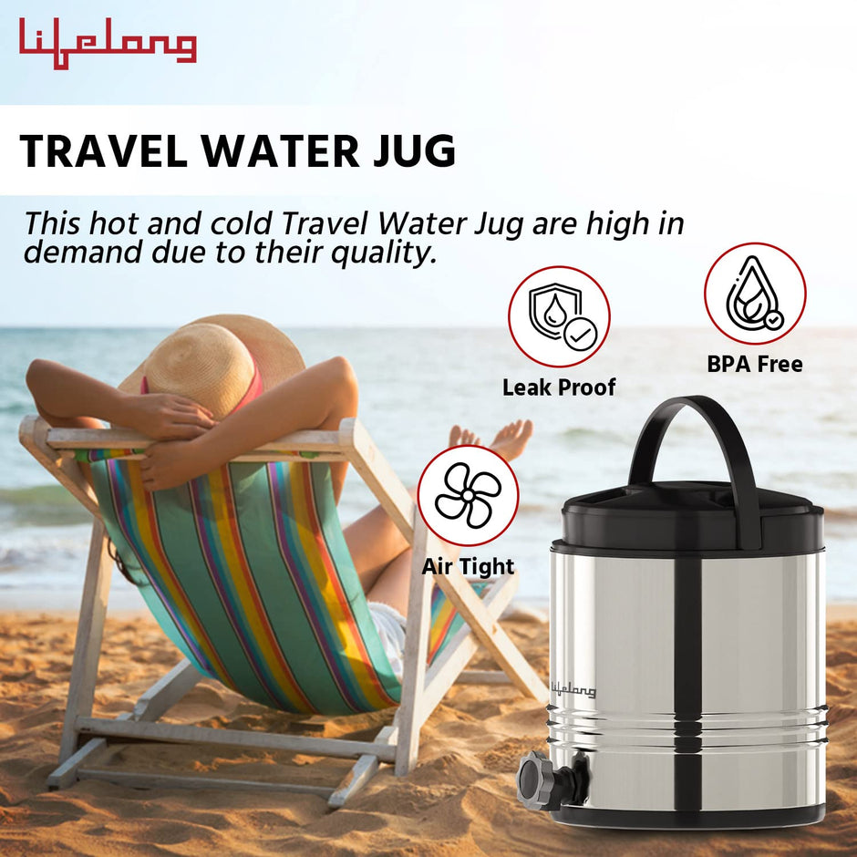 Lifelong 10.5 litres Insulated Stainless Steel Water Jug