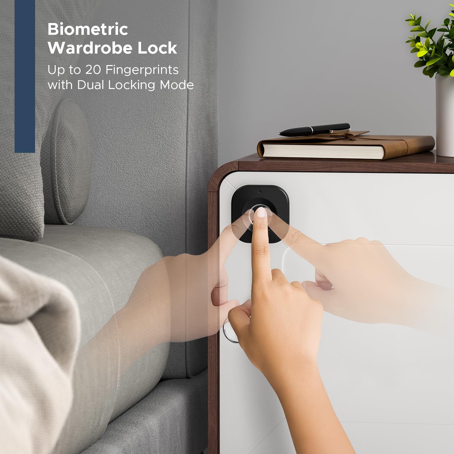 Lifelong Smart Biometric Fingerprint Touch Wardrobe Lock | Keyless Cabinet & Drawer Lock