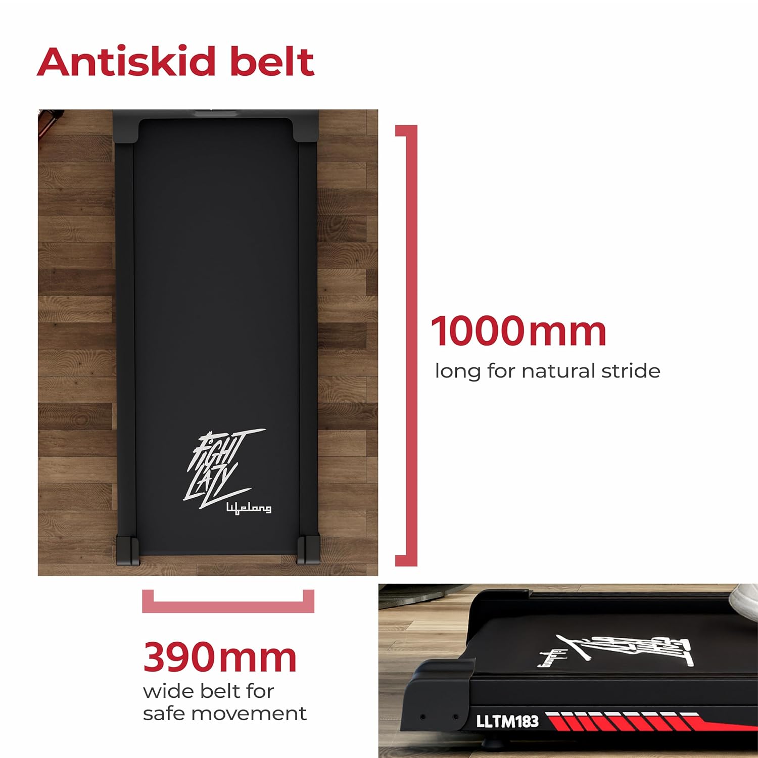 Lifelong Walking Pad Treadmill – 3HP Motor, Incline, Foldable, 110Kg (LLTM183)