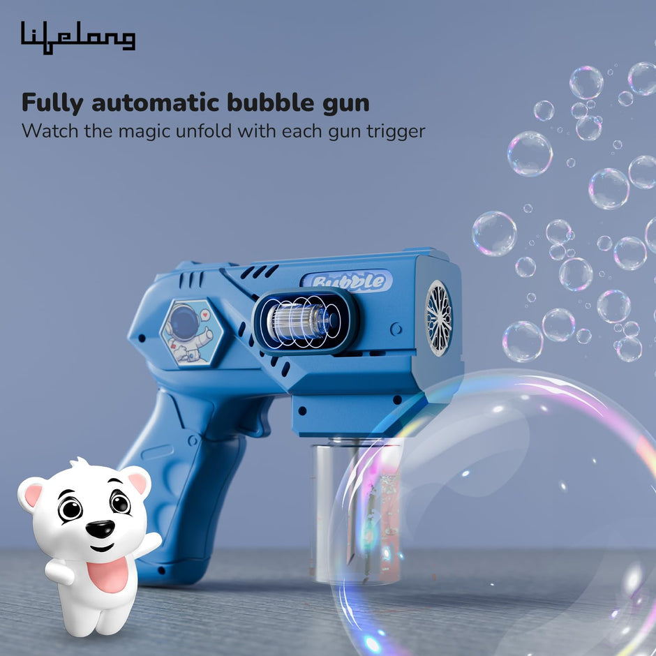 Lifelong Cuppy Electric Bubble Blaster Gun with One-Touch Bubble Fun for Kids
