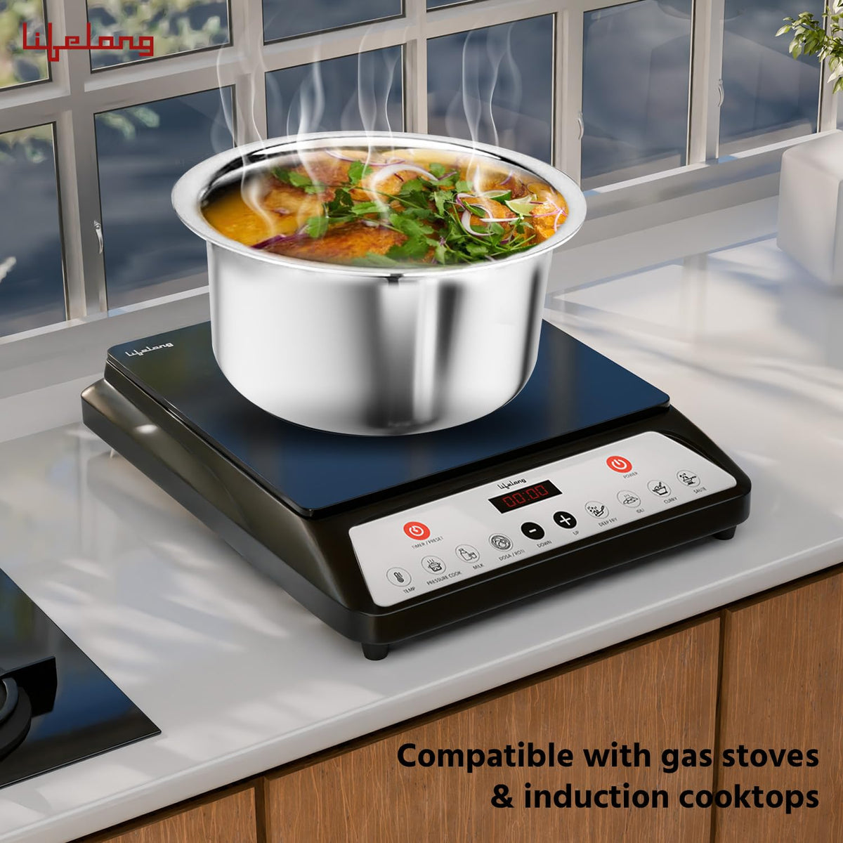 TriPly Stainless Steel Tope with Lid, 18cm