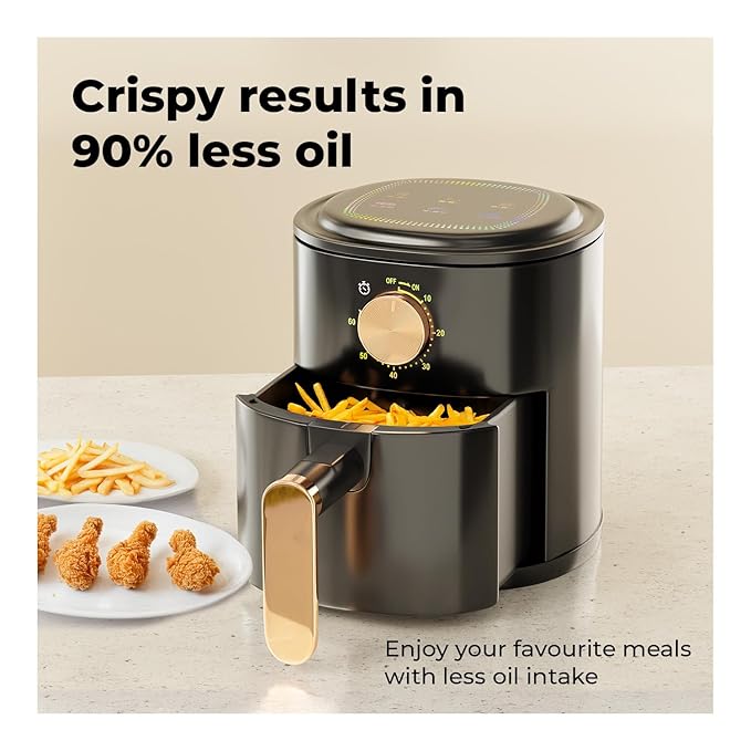 Lifelong 3.5L Small Air Fryer – Rapid Air Cooking, 90% Less Oil, 750W (Black)