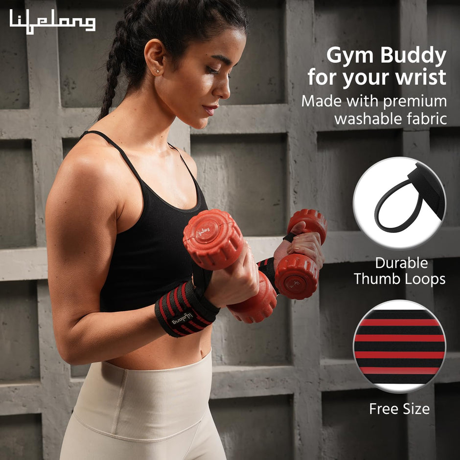 Lifelong Adjustable Wrist Supporter – Thumb Loop & Velcro Strap for Gym