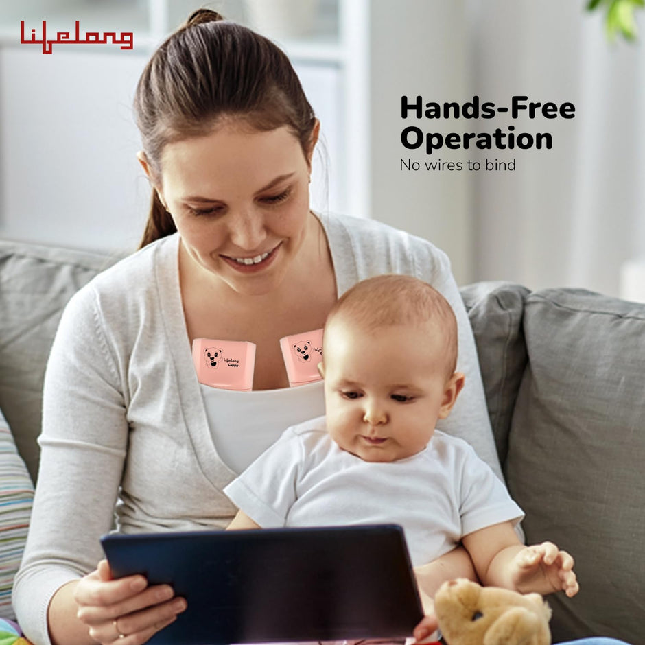 Lifelong Cuppy Wearable Breast Pump with Hands-Free Rechargeable Feeding Support