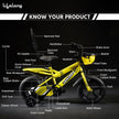 14T Kids Cycle with Balance Wheels – Bike for Boys & Girls 2–5 Years (Juniors Ride, Yellow)
