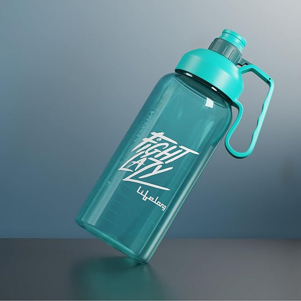 Lifelong 1.8L Plastic Gallon Water Bottle – BPA-Free, Leak-Proof Motivational Gym Bottle for Men & Women (Blue)