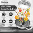 Triply Stainless Steel Deep Kadai with Lid – 2.8L, 24 cm