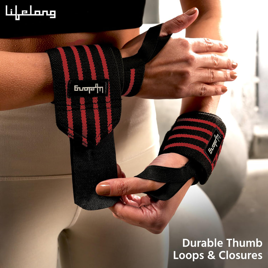 Lifelong Adjustable Wrist Supporter – Thumb Loop & Velcro Strap for Gym
