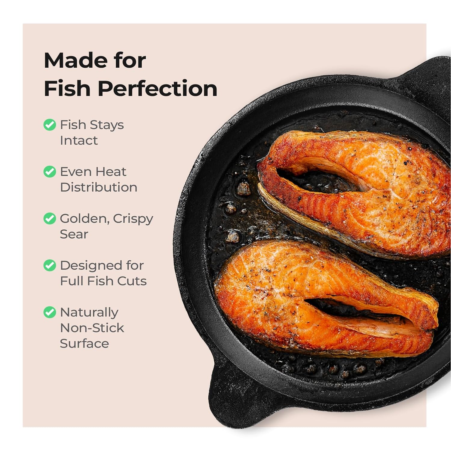 Lifelong Cast Iron Frying Pan for Cooking with Handle | Pre-Seasoned Appam Pan | Large Non-Toxic Cookware, Non-Stick & Teflon Free, Durable for Easy Cooking & Cleaning | Gas & Induction Stove-Friendly