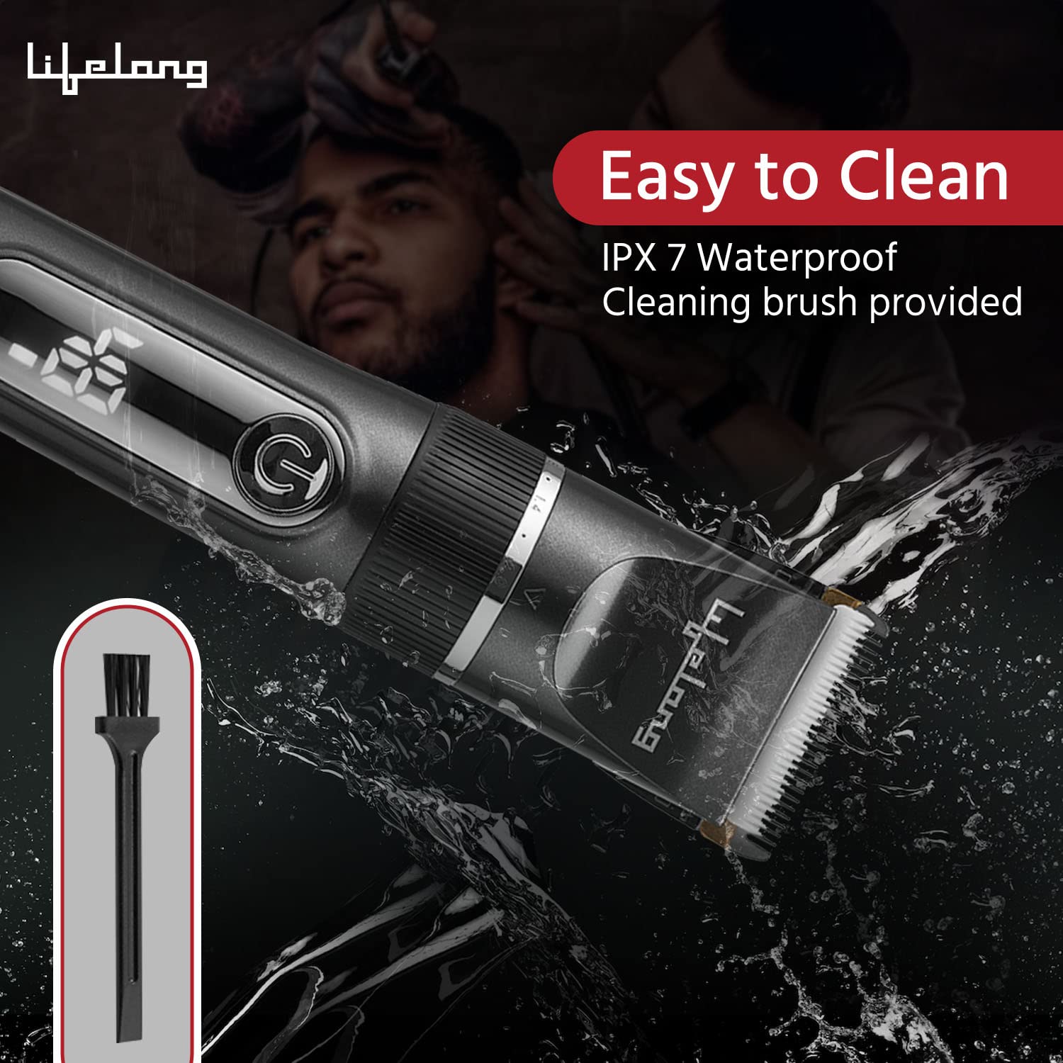 Lifelong Ace Pro Hair Clipper with Digital Display & 3Hr Runtime for Men