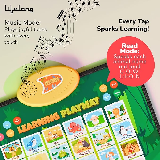 Lifelong Cuppy Bilingual Talking Playmat | English & Hindi Educational Mat for Kids