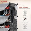 Lifelong 3-Tier Modular Plastic Shoe Rack with Flip Drawers – Space-Saving Dust-Free Shoe Cabinet with Side Hooks, DIY Assembly for Entryway, Hallway & Bedroom