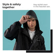 Lifelong Men’s Waterproof Reversible Raincoat – Hooded Suit, XL Black