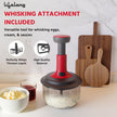 Lifelong Push Chopper 1600ml with Whisker | Versatile Multi-Purpose Vegetable, Onion, and Garlic Chopper, Ideal Manual Kitchen Cutter for Effortless Food Preparation(LLKT001,Red) 1600 ml with Whisker