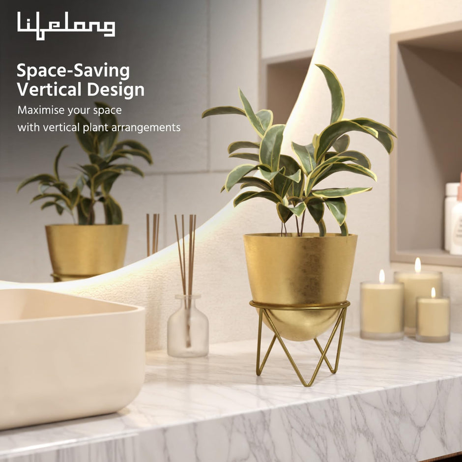 Lifelong Metal Set of 2 Plant Stand for Balcony & Living Room, Capacity 10Kg