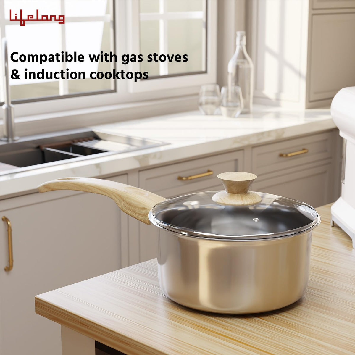 TriPly Stainless Steel Sauce Pan with Glass Lid