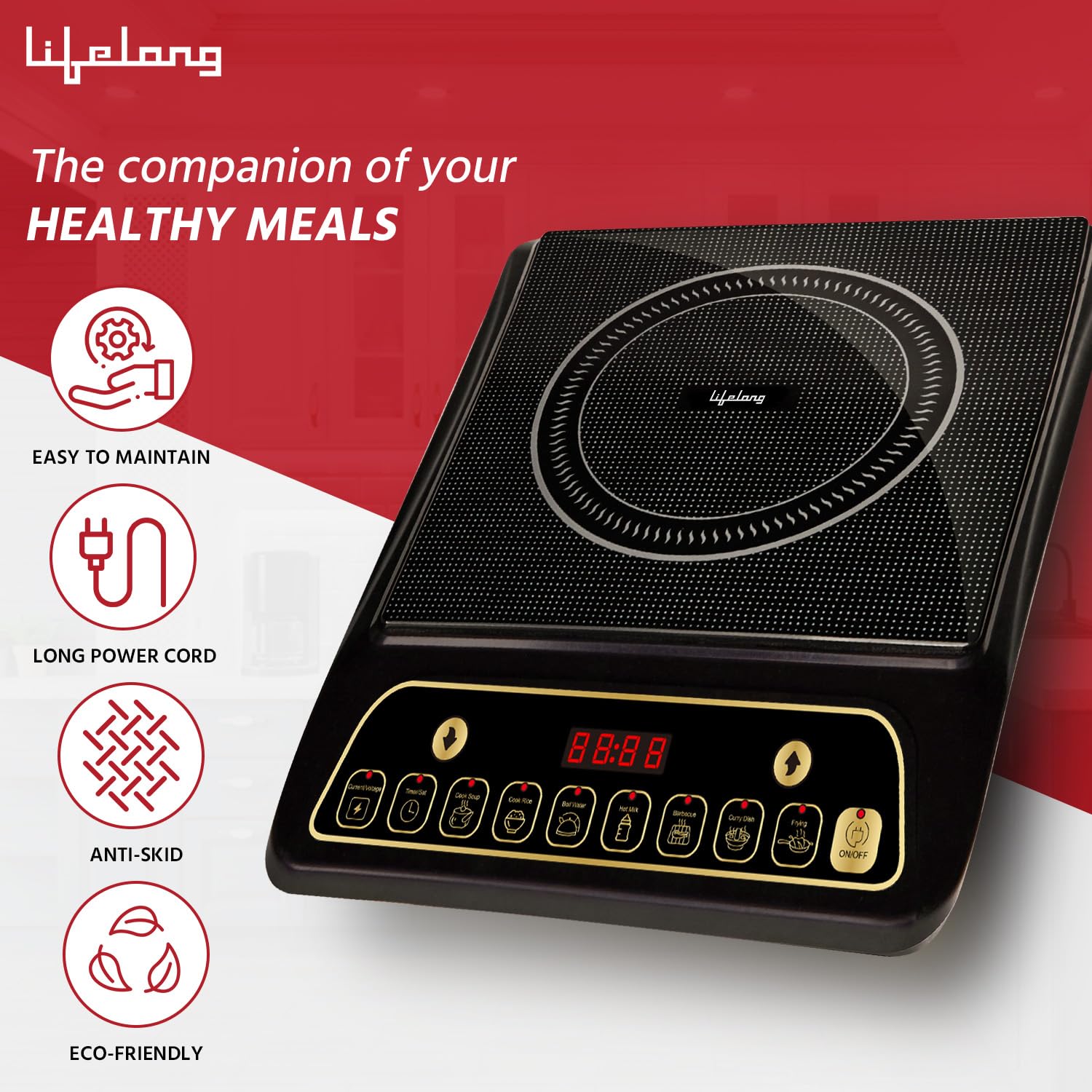 Lifelong Inferno LLIC60 2000 Watt Induction Cooktop for Home