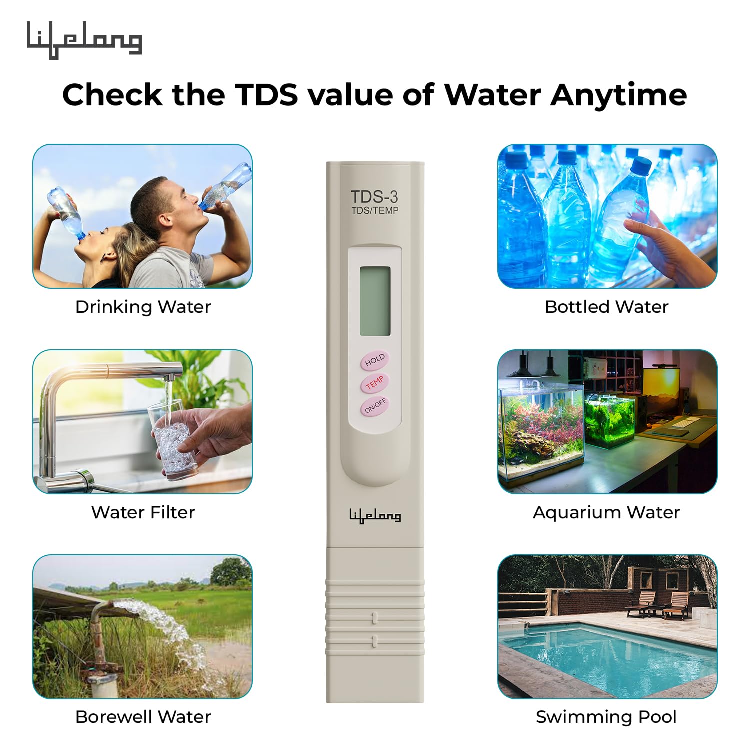 Lifelong Compact TDS Meter for Water Testing