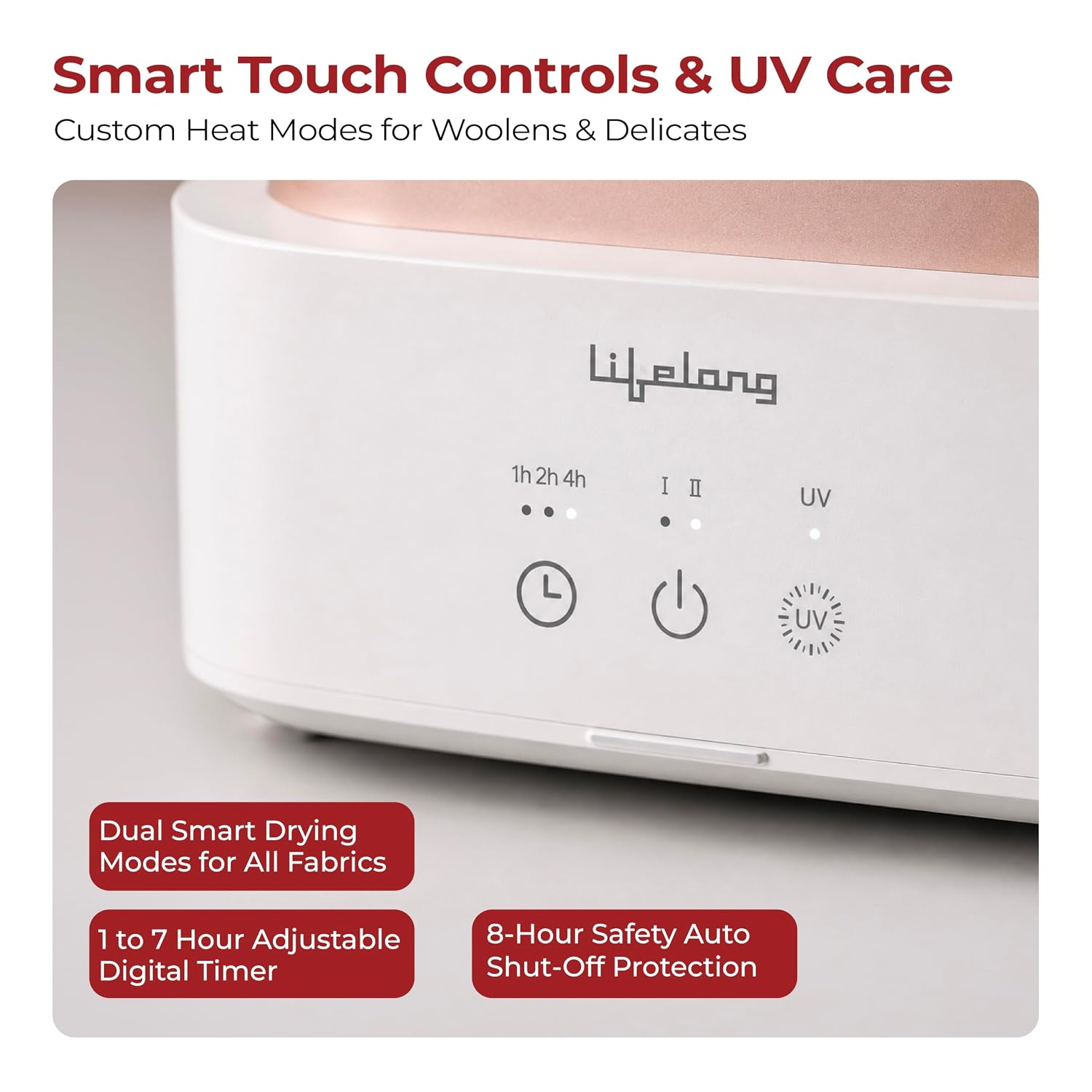 Lifelong Foldable Electric Clothes Dryer Machine 600W with UV Sanitization