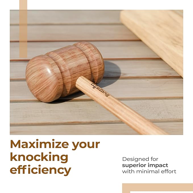 Lifelong Wooden Bat Mallet – Dual-Sided, Durable Wood, Balanced for Cricket