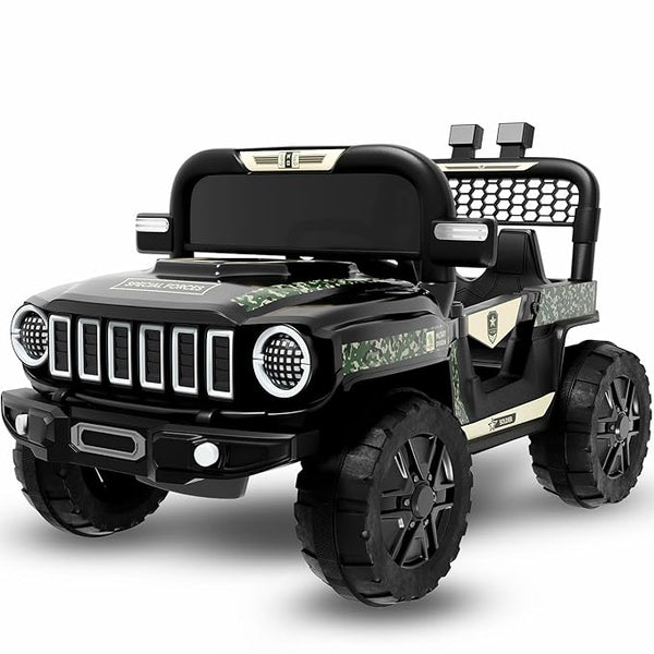 Cuppy Electric Ride-On Police Car with Mic, Music & LED Lights
