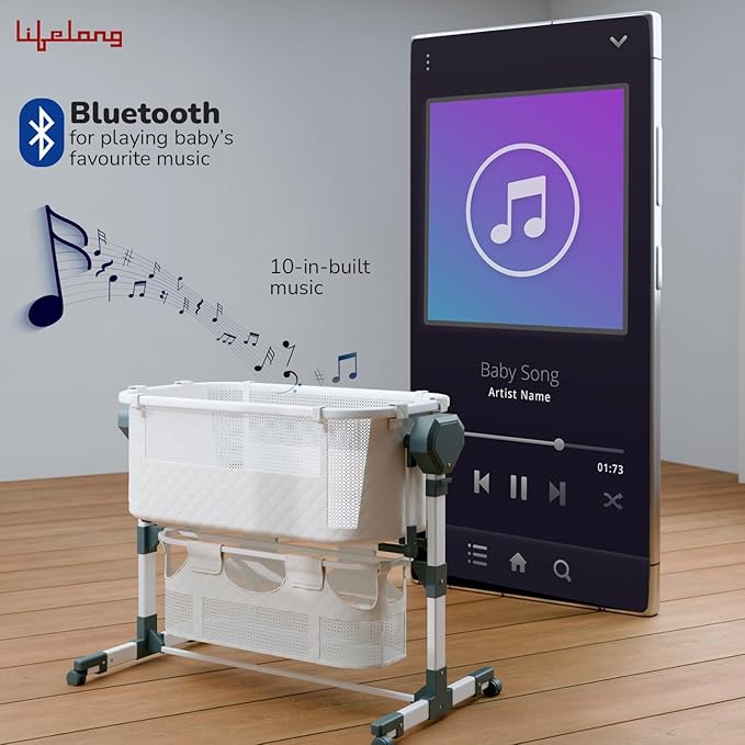 Lifelong Cuppy 3-in-1 Electric Baby Cradle | Adjustable Cot with Music, Mosquito Net & Storage BasketLifelong Cuppy 3-in-1 Electric Baby Cradle | Adjustable Cot with Music, Mosquito Net & Storage Basket