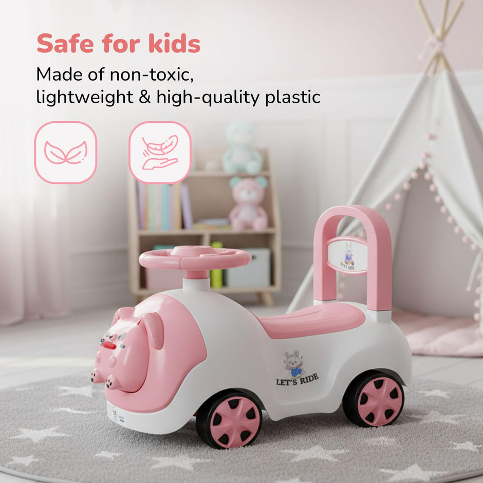 Lifelong Bunny Push Ride-On Toy Car for Kids 1-4 Yrs
