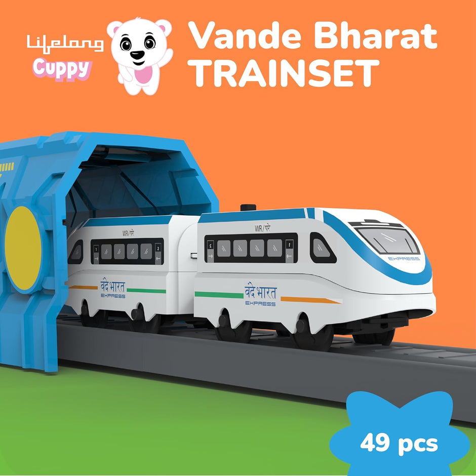 Lifelong Vande Bharat Electric Train Set with Lights, Sounds & DIY Track Play