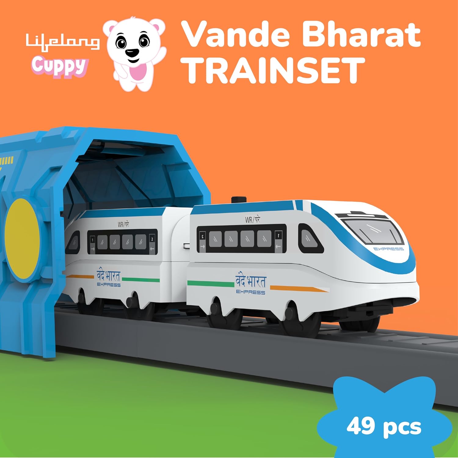 Lifelong Vande Bharat Electric Train Set with Lights, Sounds & DIY Track Play