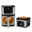 Lifelong BRIK 2-in-1 Air Fryer & Barbeque | 1350W Power, 8 Presets | 4.2L Basket with Glass Window | Flip Design for Air Frying & Grilling | Low Oil Cooking, 360Â° Rapid Air Technology |LED Touch Panel Silver & Black