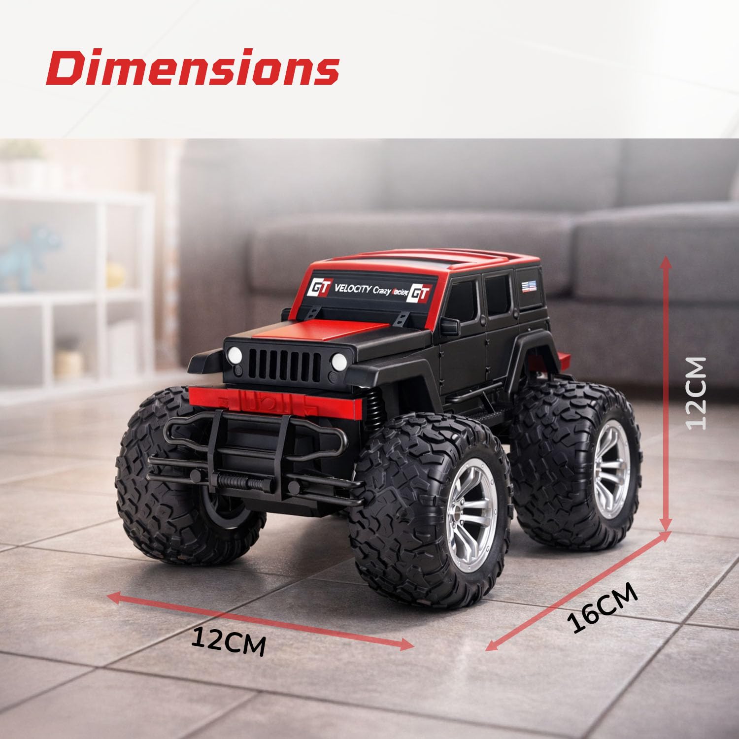 Lifelong Rechargeable Off Road RC Monster Truck with 90 Min Playtime & Big Tyres