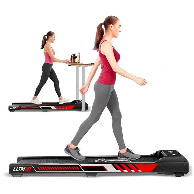 Walking Pad Treadmill – 3HP Motor, 2-Level Incline, Foldable Design, 8Km/h (LLTM181, Black)