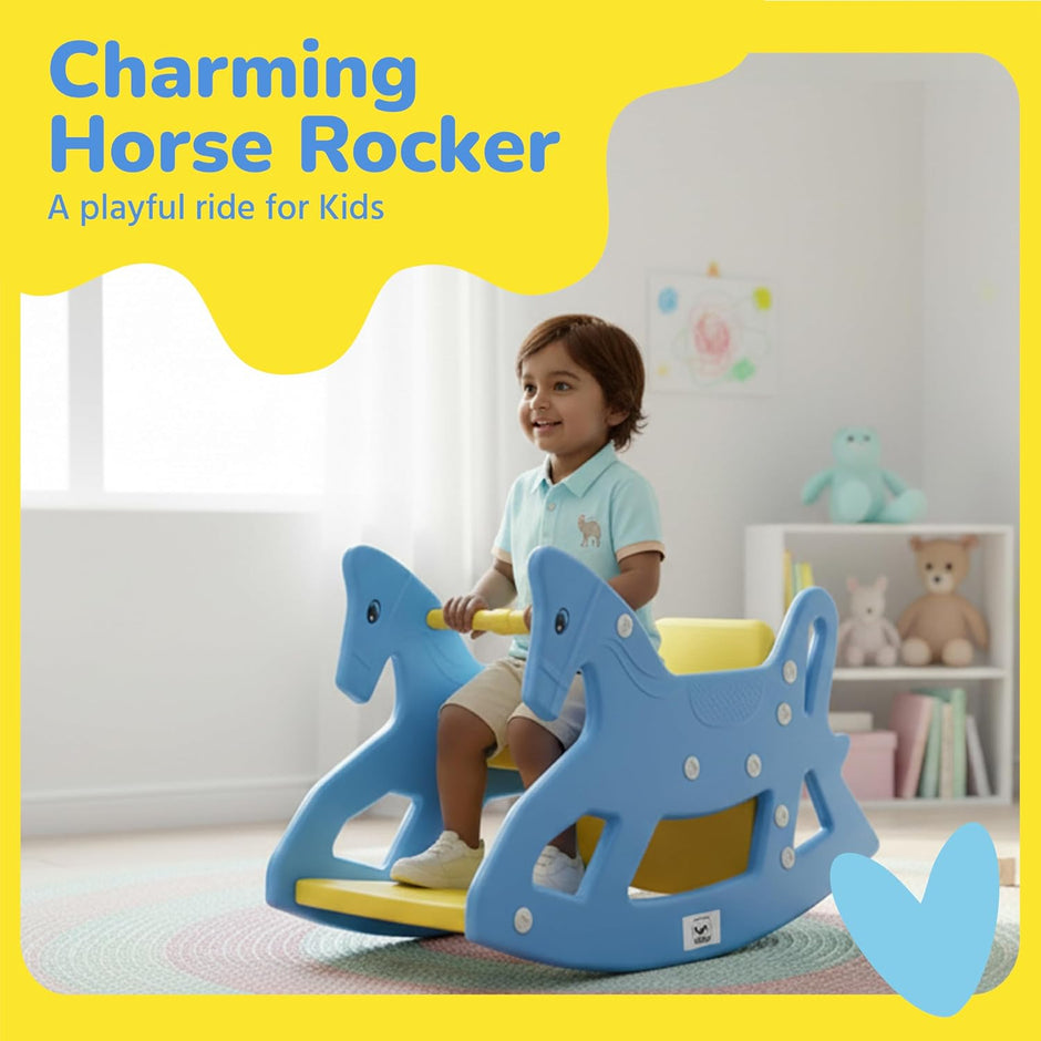 Lifelong 2-in-1 Rocking Horse & Study Table for Kids 1-5 Yrs, BIS Certified (LLCRK01)