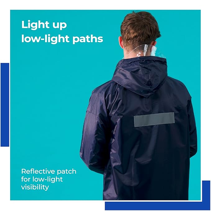 Lifelong Men’s Waterproof Reversible Raincoat with Hood & Pocket – XXL Set