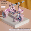 Kids Trike Cycle 2–5 Years – Baby Tricycle with Bell & Basket, 30Kg Capacity (Pink & Lavender)