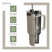 Lifelong Double-Walled Vacuum Insulated Tumbler with Unbreakable Lid & Straw 1200ml