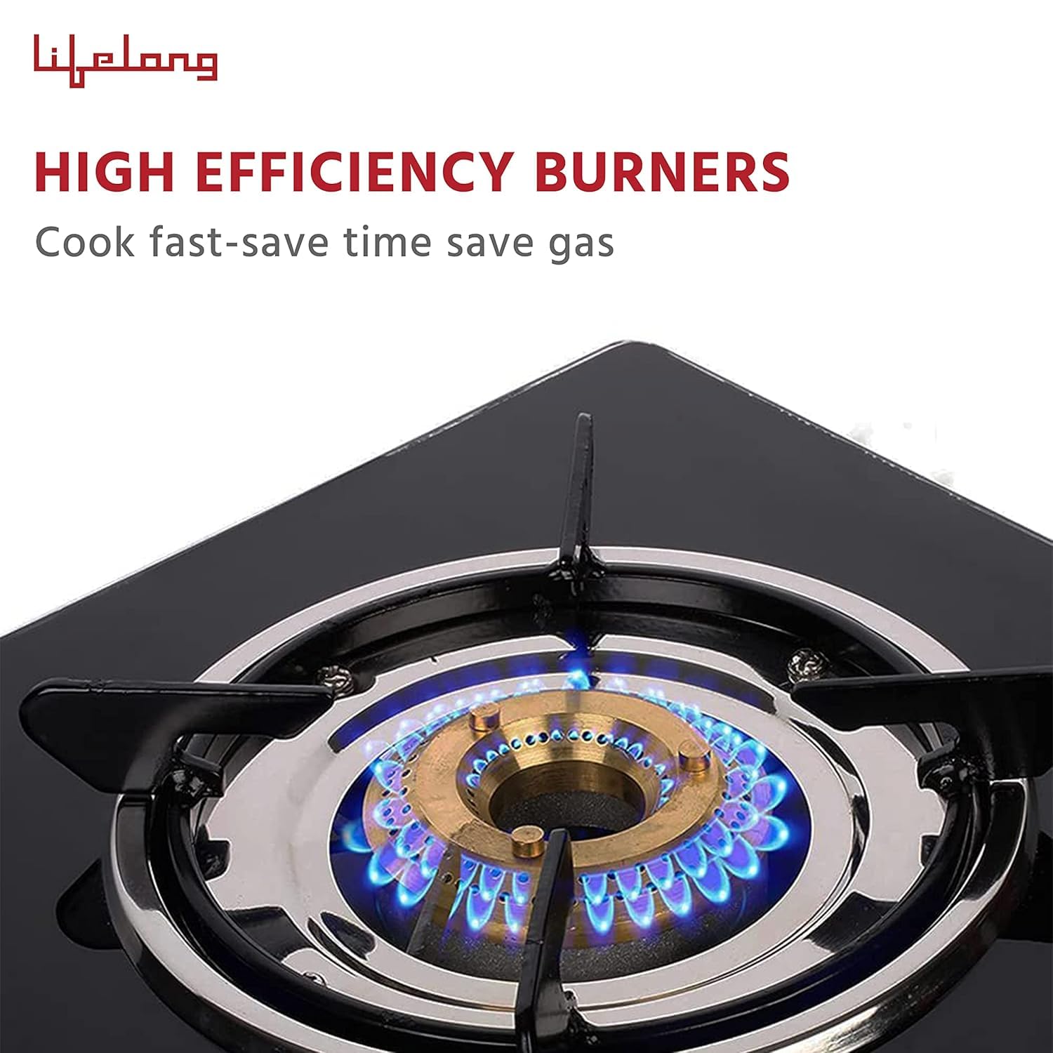 Lifelong 2 Burner Gas Stove Top for Kitchen - Manual Ignition Cooktop Modern Glass Stove for Modular Kitchen, ISI Certified & Compatible with LPG - 1 Year Manufacturer's (Black, LLG401)