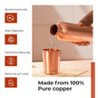 Lifelong 950 ml Copper Water Bottle with Set of 2 Glass | Natural Alkaline Water | Leakproof & Lightweight Design Boosts Immunity | Anti-Bacterial, BPA Free & Secure Cap for School, Travel, Gym & Work Minimalist