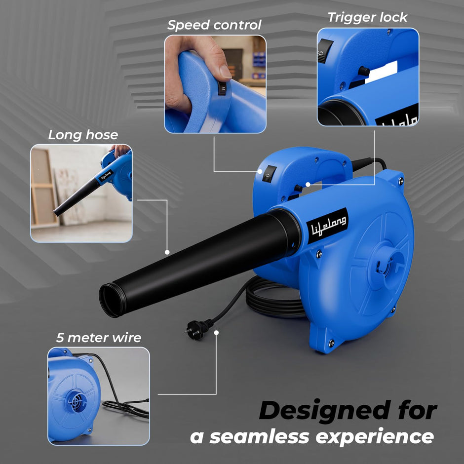 Lifelong 600W Air Blower Machine with 15,000 RPM | 6-Variable Speed | 5M Wire