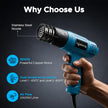 Lifelong 1800W Heat Gun Machine, Dual Temperature Hot Air Gun for DIY Tasks
