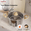 Lifelong Polished Triply Sauce Pan Cooking Pot with Glass Lid, 18cm, 2.25 Liters