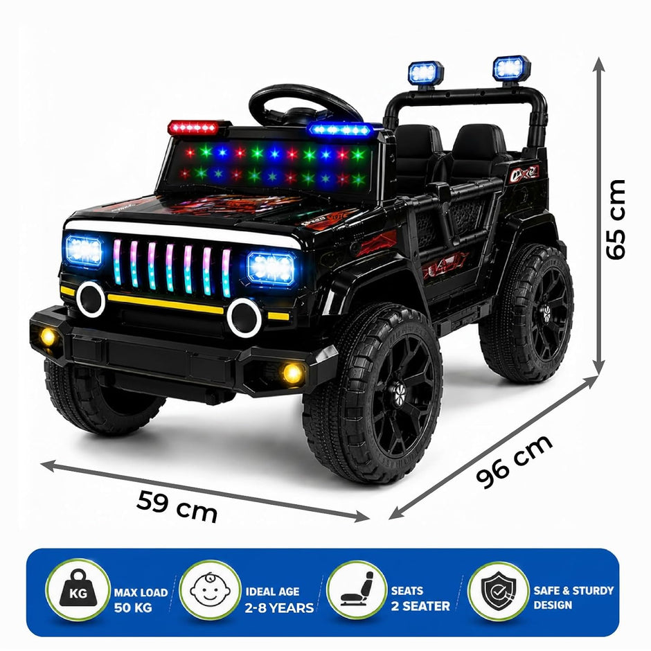 Lifelong Jeepster Kids Electric Ride-On Car (Black)