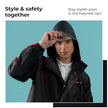 Lifelong Men’s Waterproof Reversible Raincoat with Hood & Pocket – XXL (Black)