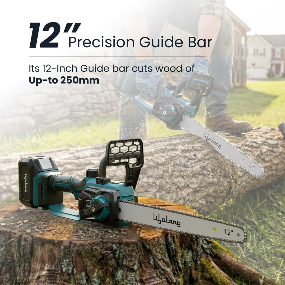 Lifelong 21V Cordless Chainsaw Machine | Brushless Motor | 12