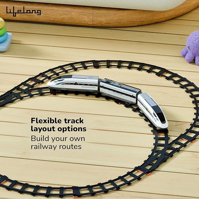 Lifelong Cuppy RC Bullet Train Set | LED Lights, Sounds & Flexible Tracks