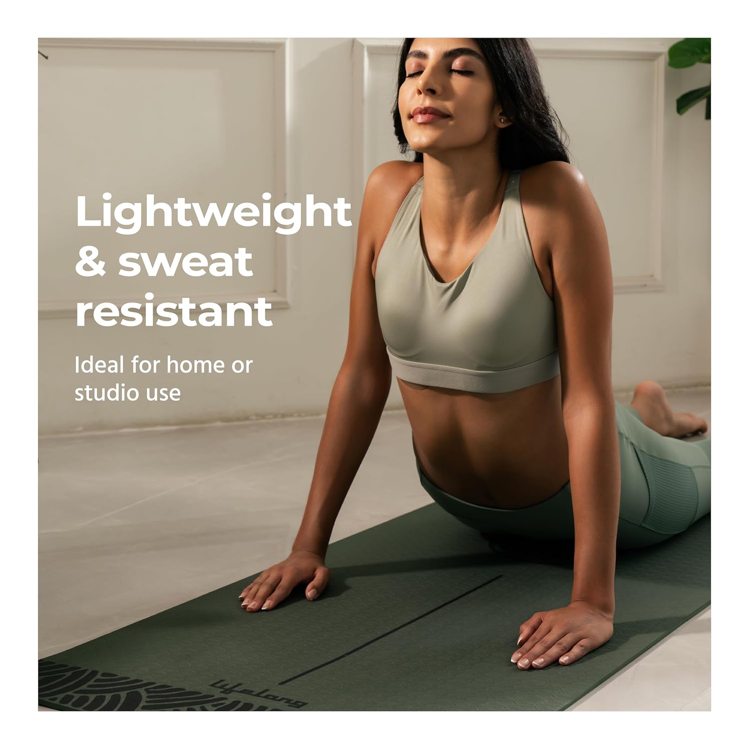 Lifelong 6mm TPE Yoga Mat – Non-Toxic, Sweat-Resistant with Carry Bag